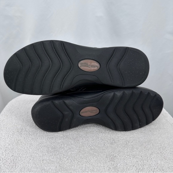 Earth Origins Dayton Leather Ankle Boots 8M Black Buckle Zip Closure NEW - Picture 9 of 11